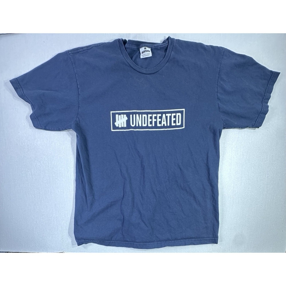 Undefeated Logo T-Shirt XL Blue Made in Mexico Five Strikes Graphic Tee